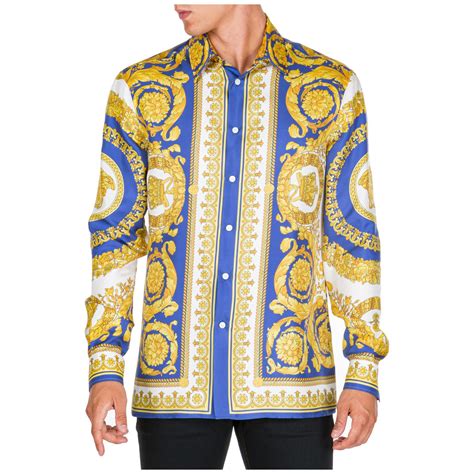 versace dress shirt sizes|versace long sleeve shirt men.